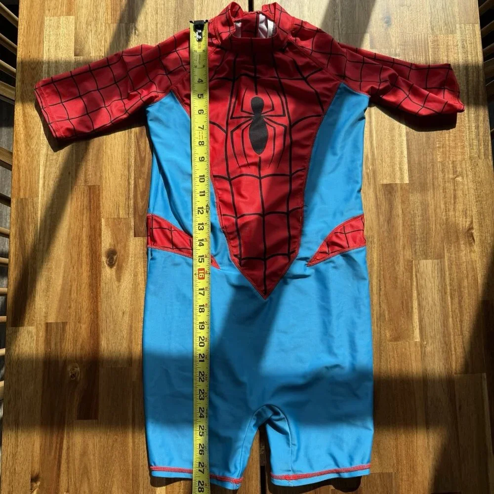 Disney Store Spider-Man Adaptive Swimsuit Rashguard‎ Sz Large *UPF 50+* Marvel